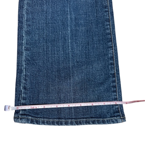 7 For All Mankind Blue Flare Jeans with gold sequin pocket embellishment size 28 - Picture 6 of 13